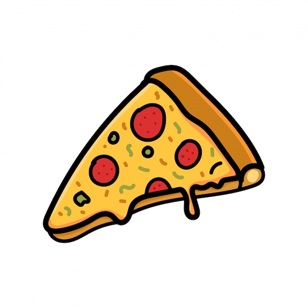 Doodle de pizza aislado