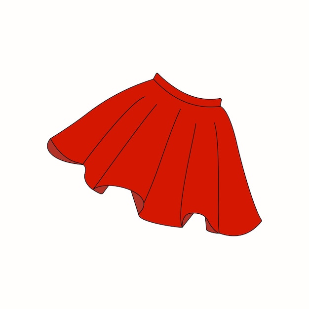 Doodle de ropa de mujer de falda roja