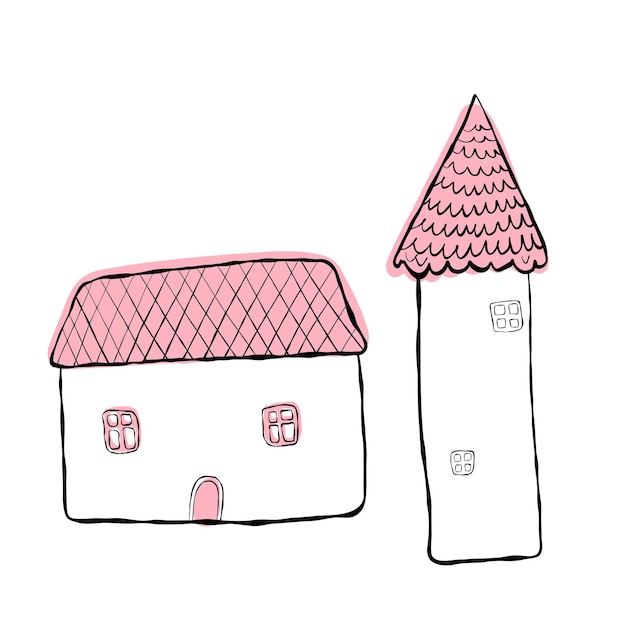 Doodle set para el hogar ilustraciones vectoriales de estilo dibujos animados Ilustración vectorial para niños dibujada a mano