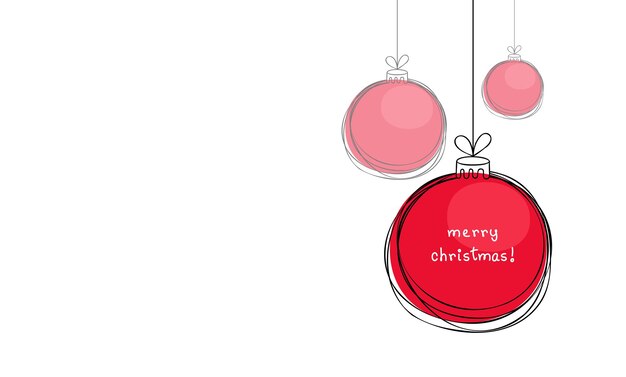 Doodle simple bola de Navidad roja moderna