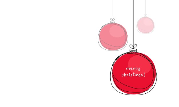 Doodle simple bola de Navidad roja moderna