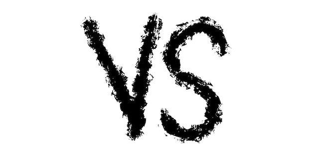 Doodle sketch estilo de Versus o VS Letters Logo dibujos animados dibujados a mano ilustración para el diseño de concepto Duelo de lucha cómica con borde de rayos