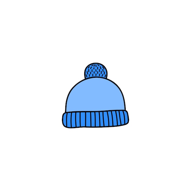 Vector doodle sombrero de invierno con pompón