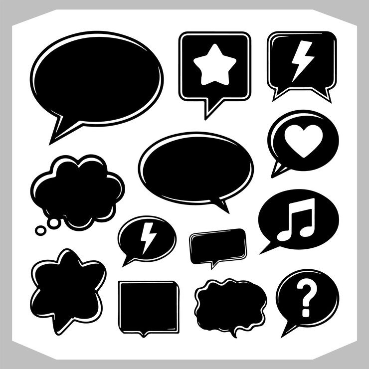 Vector doodle style speech bubble pack diseños únicos de contornos dibujados a mano
