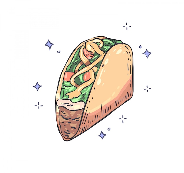 Vector doodle de tacos