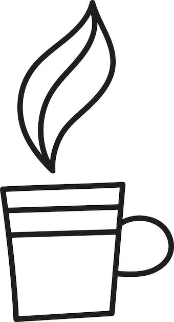 El doodle de la taza de bebida caliente