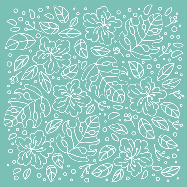 DOODLE TROPICS Ornamento Floral Naturaleza