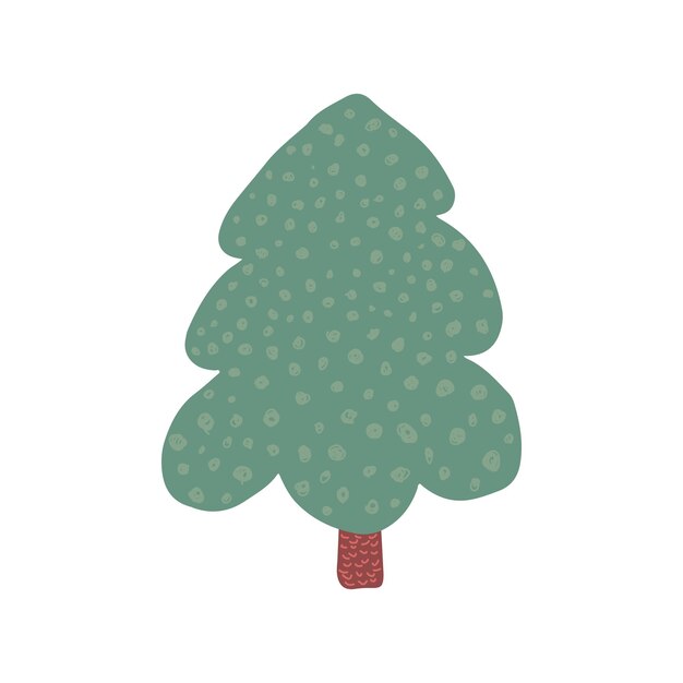 Doodle vacaciones abeto símbolo aislado árbol de Navidad dibujado a mano