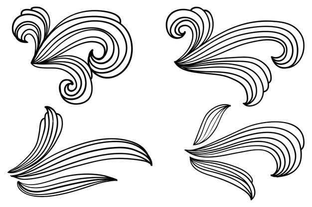 Doodle viento ilustración vector handrawn estilo