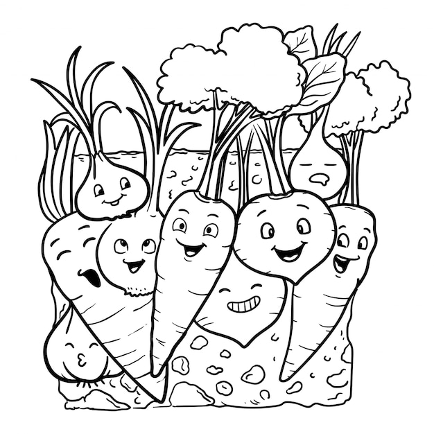 Doodle zanahoria y amigo