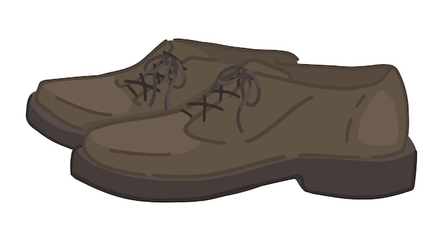 Doodle de zapatos clásicos para hombres, calzado casual, ilustraciones vectoriales de dibujos animados, clipart aislados en blanco.