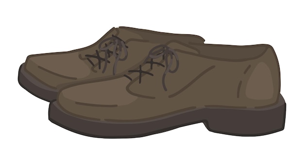 Vector doodle de zapatos clásicos para hombres, calzado casual, ilustraciones vectoriales de dibujos animados, clipart aislados en blanco.