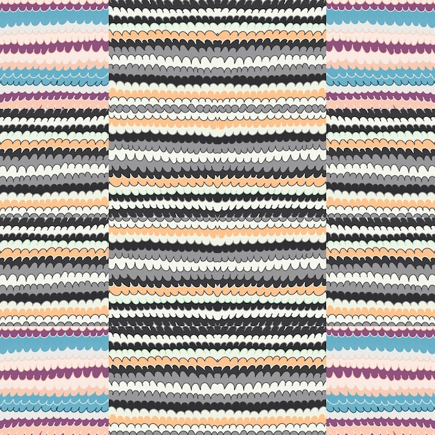 Doodle zig zag líneas mosaico ornamento Mano dibujada onda patrón sin costuras Scribble rayas imprimir papel tapiz