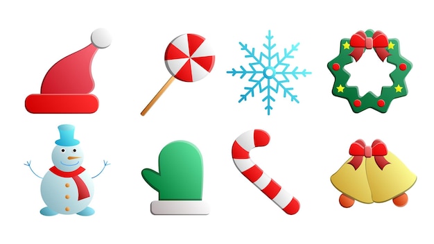 Doodles elementos de Navidad Elementos vectoriales de color Ilustración con decoración de año nuevo Diseño