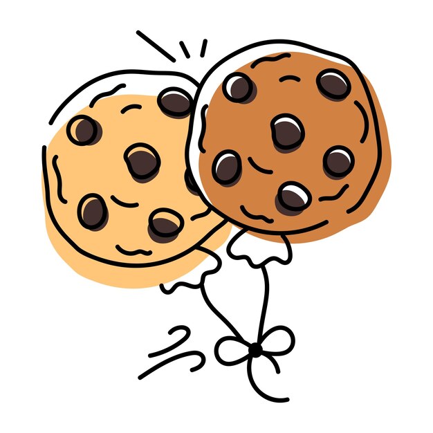 Vector los doodles prácticos de las galletas