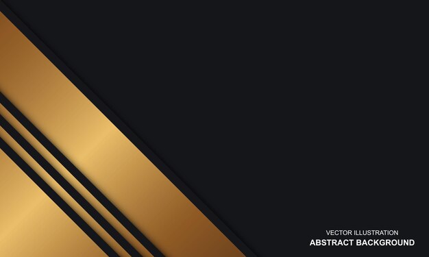 Dop negro de fondo abstracto moderno con lujo dorado