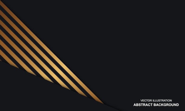 Vector dop negro de fondo abstracto moderno con lujo dorado