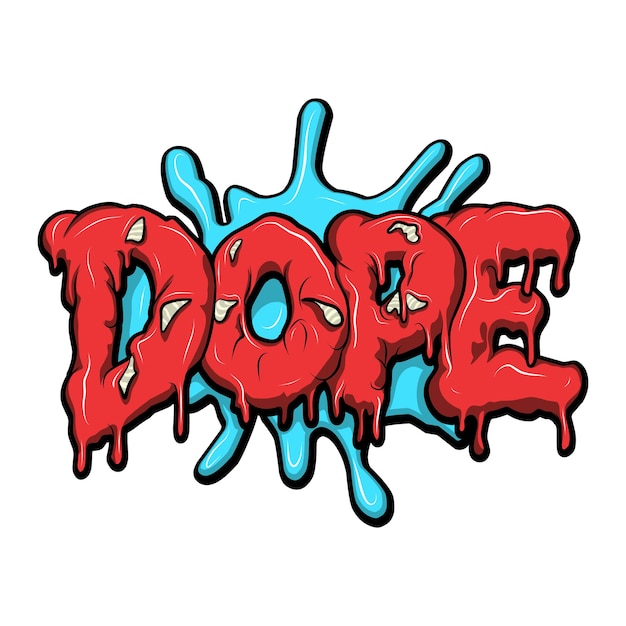 Dope graffiti letras tipografía ilustraciones artísticas