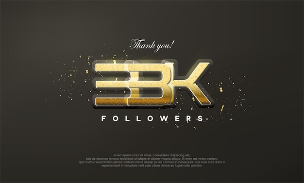Dorado metalizado gracias 33k lujosos seguidores