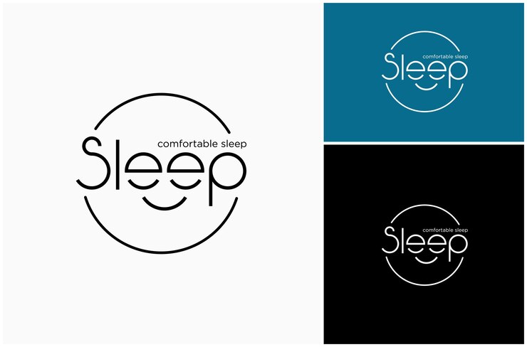 Vector dormido dormido hora de acostarse hora de dormir feliz signo de texto diseño vectorial de logotipo ilustración