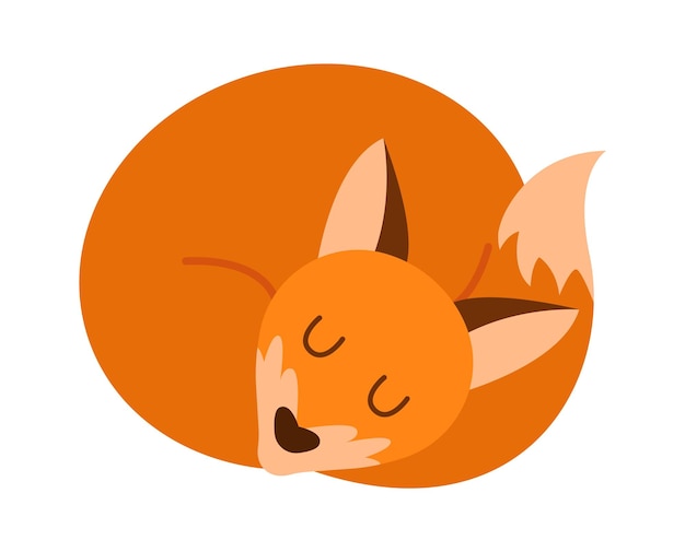 Dormir fox animal ilustración vectorial