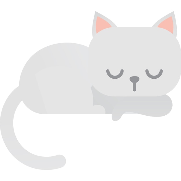 Dormir gato icono vector sueño mascota animal