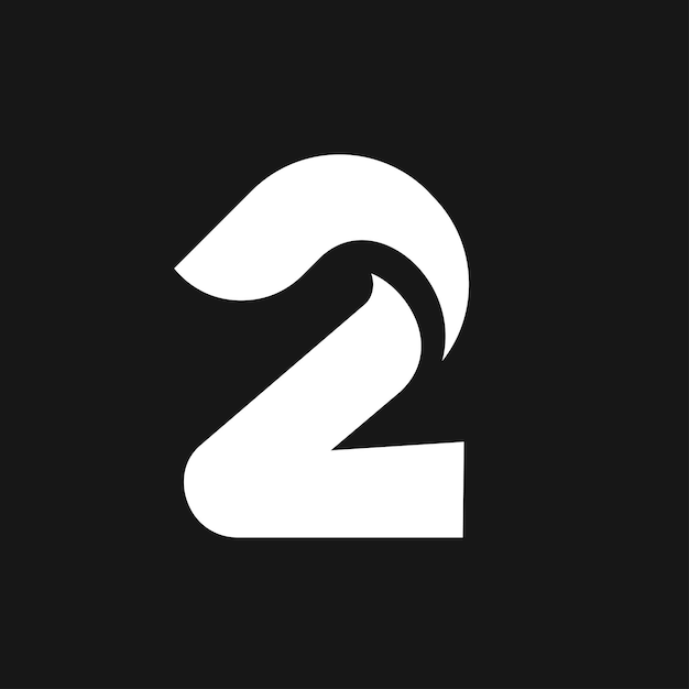 dos 2 logotipo letra monograma diseño moderno minimalista
