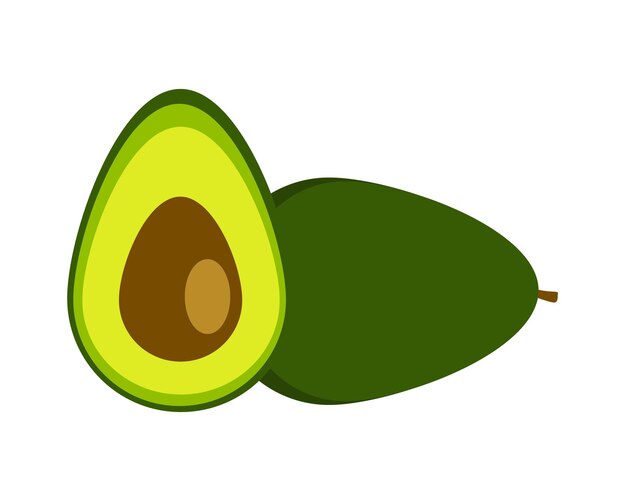 Dos aguacates aislados en el fondo