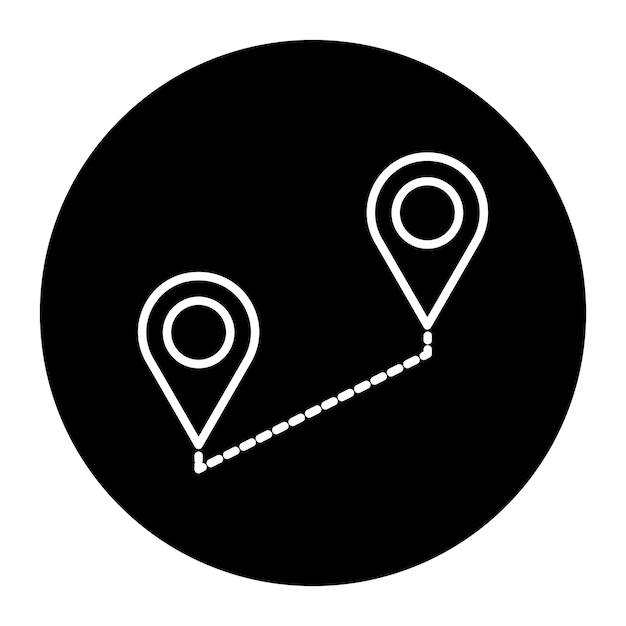 dos alfileres en un fondo negro con un logotipo blanco