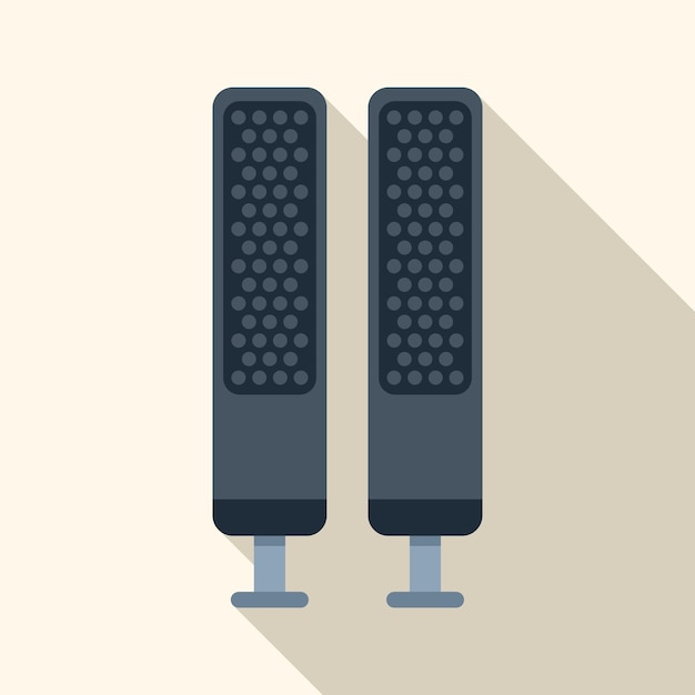 Dos altavoces de audio de pie en el suelo tocando música