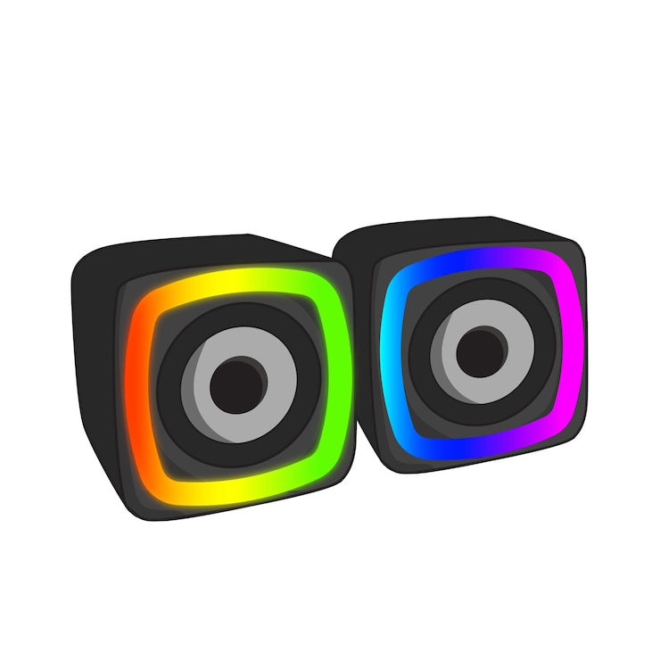 Vector dos altavoces rgb vector de la computadora