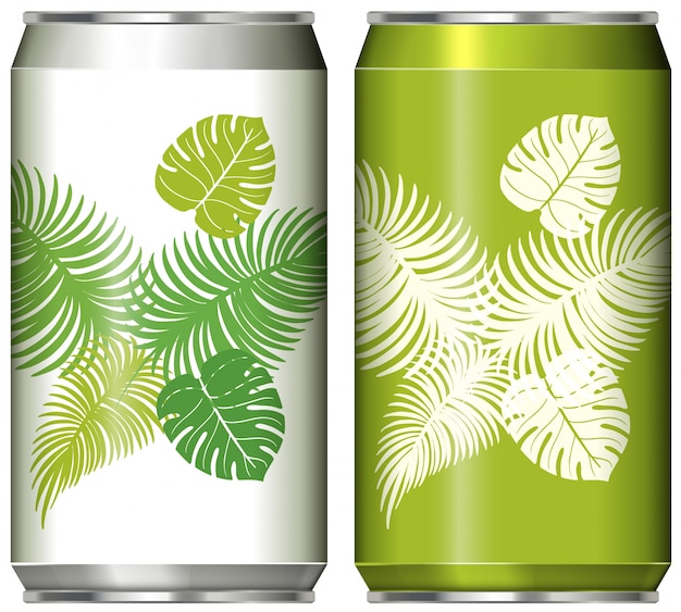Dos aluminio puede diseñar con hojas verdes