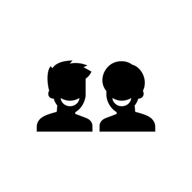 Dos amigos compartiendo un icono de broma Ilustración vectorial simple
