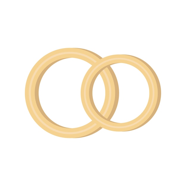 Dos anillos de boda sobre un fondo blanco.