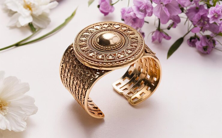 Vector dos anillos están en una mesa uno de los cuales tiene un anillo de oro en él
