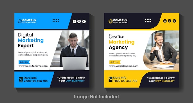 Dos banners para una empresa llamada agencia de marketing creativo