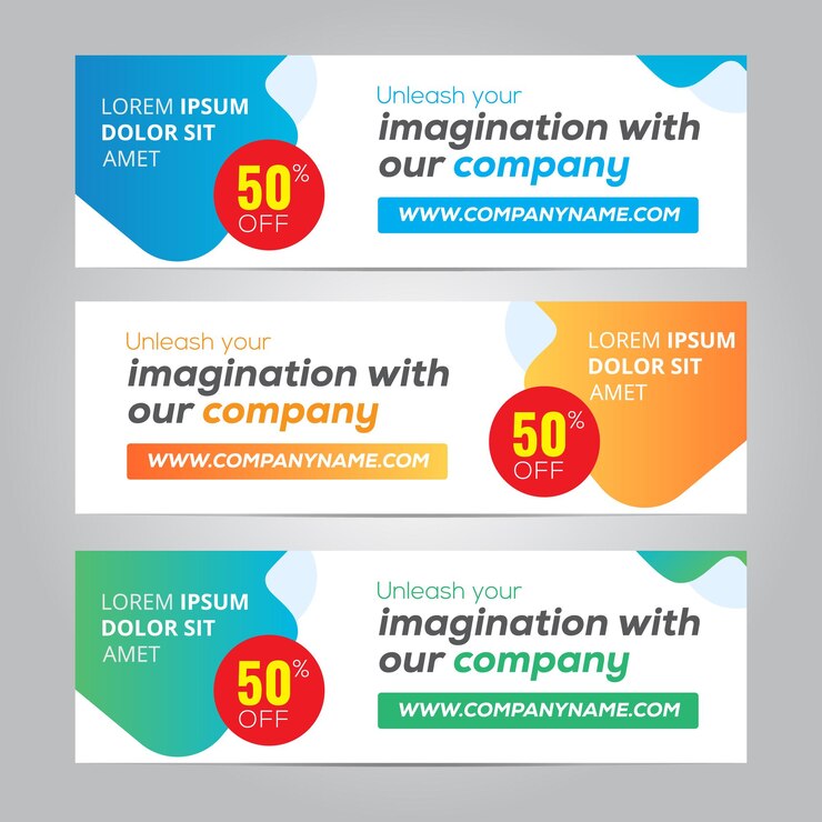 Dos banners para una empresa que dice imaginación con nuestra empresa