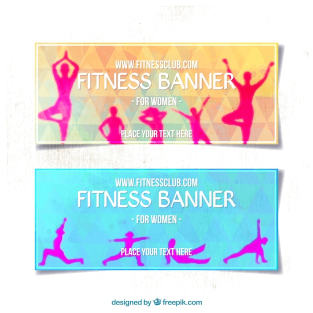 Dos banners fitness con  triángulos