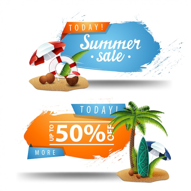 Dos banners de venta de verano para hacer clic.