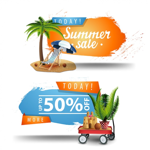 Dos banners de venta de verano para hacer clic.