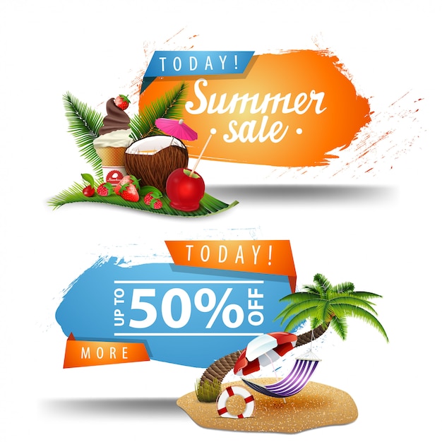 Dos banners de venta de verano para hacer clic.