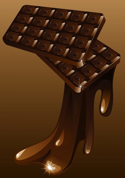 Dos barras de caramelo y chocolate derretido