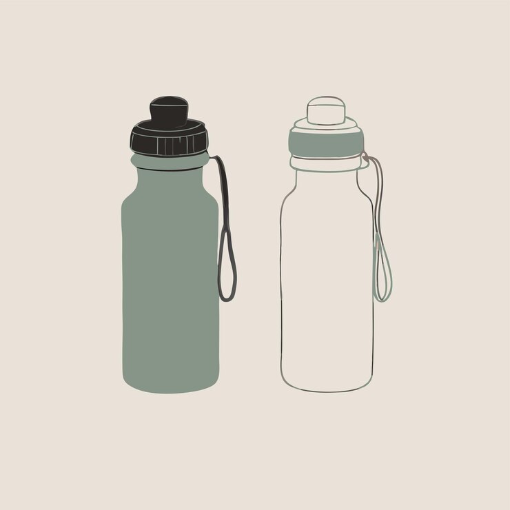 Vector dos botellas de agua una al lado de la otra arte vectorial