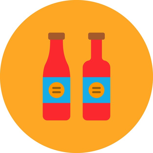 dos botellas de líquido rojo se muestran en un fondo naranja