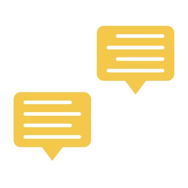 dos burbujas de habla se muestran con un objeto amarillo que dice chat