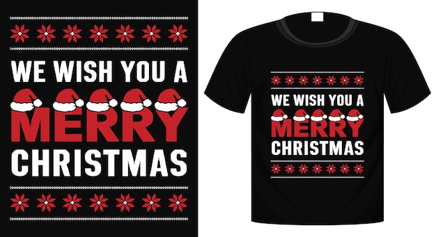 dos camisas negras con las palabras "Te deseo una feliz Navidad" en el frente