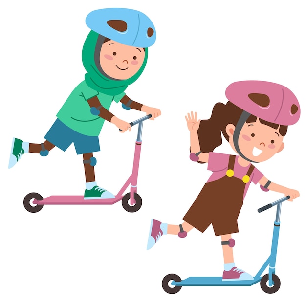 Dos chicas jugando a la motocicleta juntas