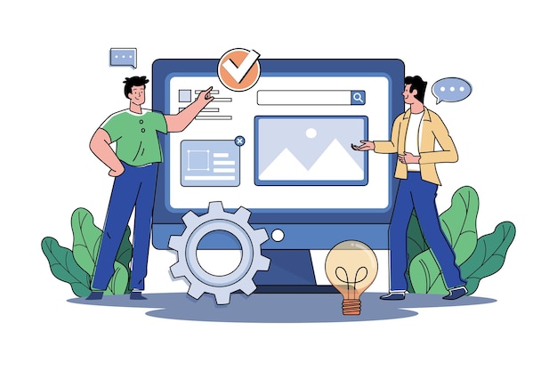 Dos chicos analizan el diseño de sitios web responsivos