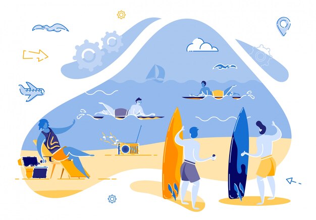Dos chicos están parados en la playa planeando surfear