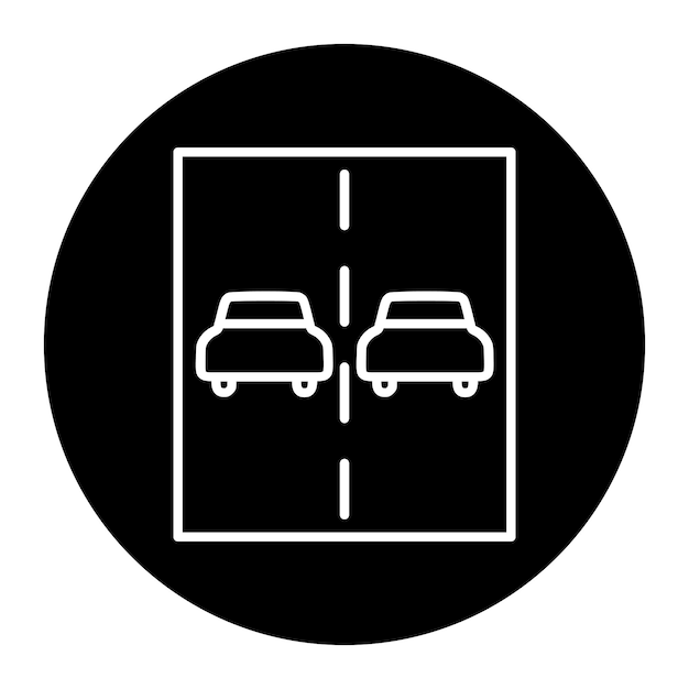 dos coches están en la carretera y la puerta está abierta